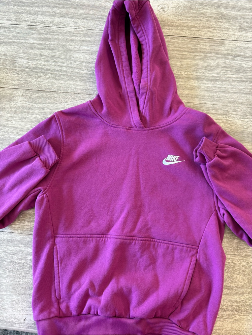 Nike Magenta Hooded Sweatshirt with White Swoosh